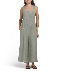 Linen Blend Thick Strap Cover-up Jumpsuit | TJ Maxx