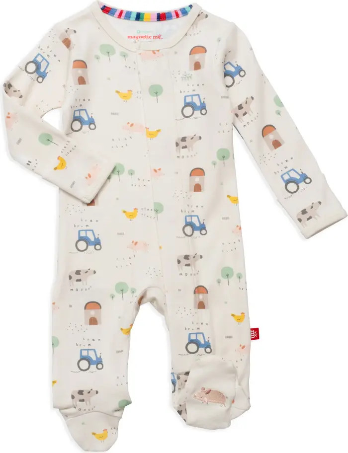 Magnetic Me Pasture Bedtime Organic Cotton Magnetic Footie | Nordstromrack | Nordstrom Rack