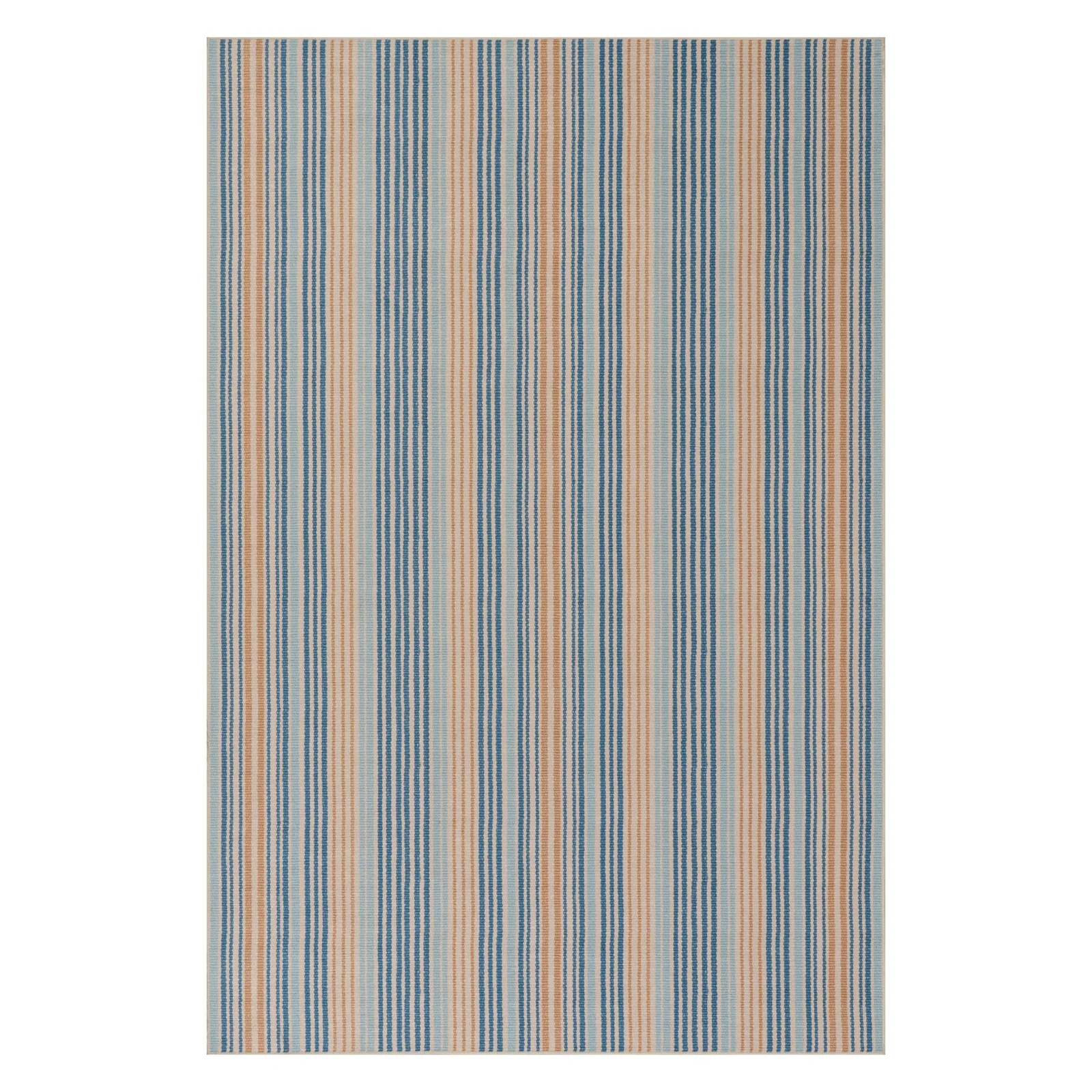 Tyne Coastal Striped Machine Washable Rug | Blue | Annie Selke