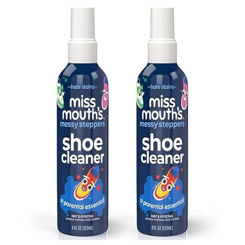 Miss Mouth's Messy Steppers Shoe Cleaner - 2 Pack 4oz Spray Ready To Use Sneaker Cleaner for Rubber, Canvas, Leather to Remove Dirt, Grass, Scuffs from makers of Miss Mouth's Messy Eater Stain Treater | Amazon (US)