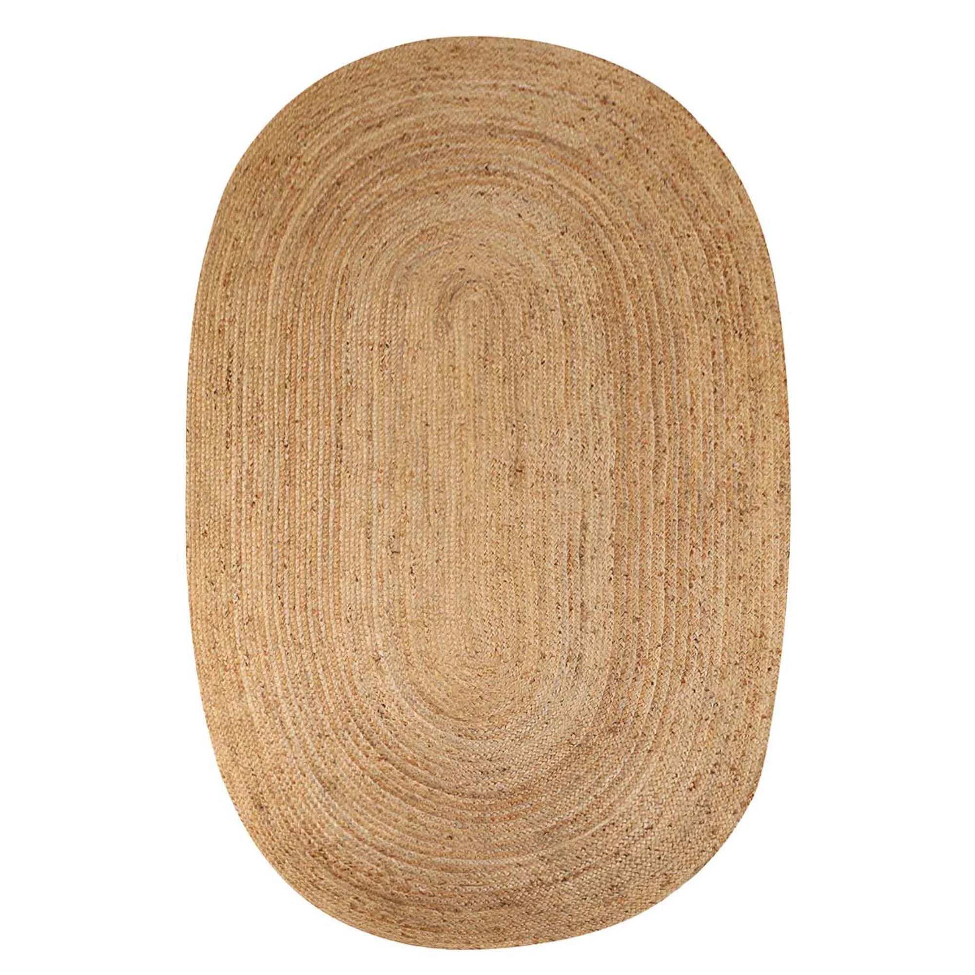 Superior Braided Jute Handwoven Indoor Outdoor Area Rug, 4' x 6' Oval, Natural Tan | Walmart (US)