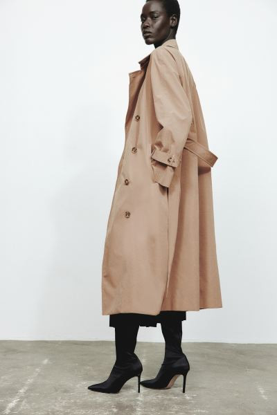 Double-breasted Trench Coat - Black - Ladies | H&M US | H&M (US + CA)