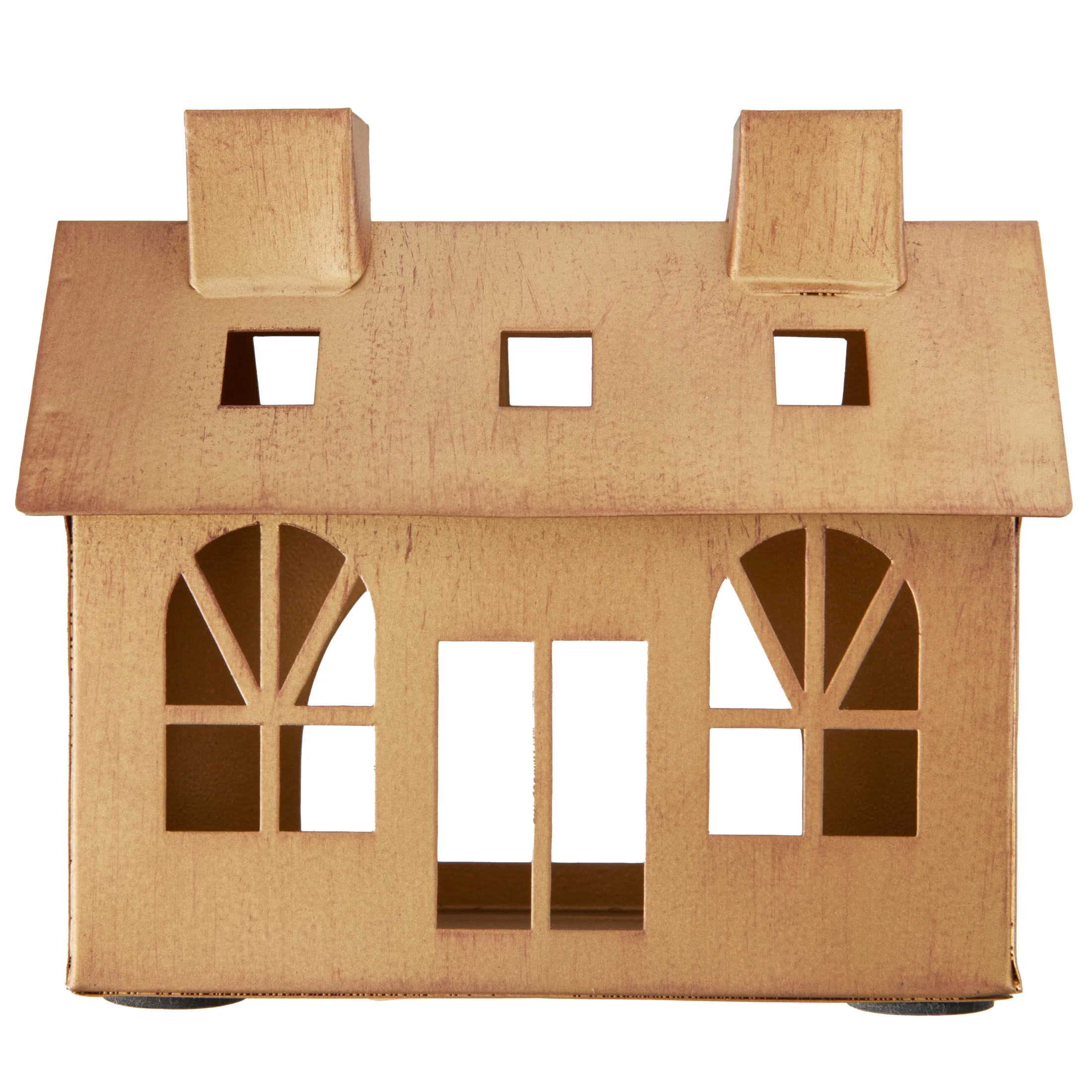 Small Metal Decorative House Christmas Tabletop Decoration, Bronze, 4.75&quot;, by My Texas House | Walmart (US)