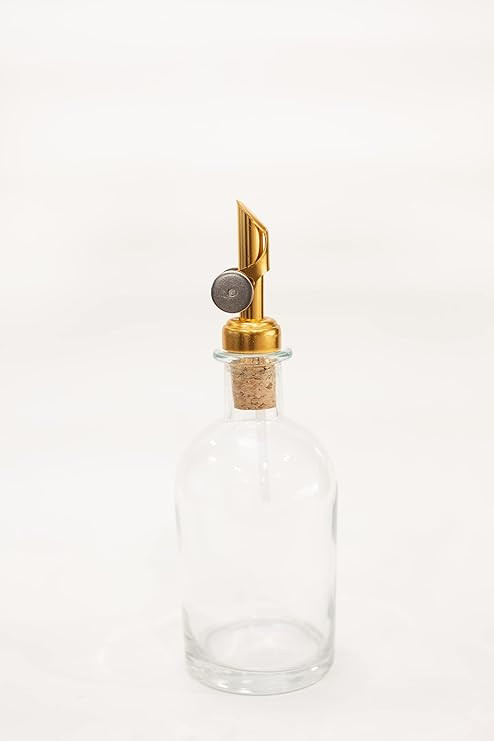 Rail19 Small Clear Glass Mouthwash Dispenser with Metal Pour Spout | Cooking Oil and Vinegar Disp... | Amazon (US)