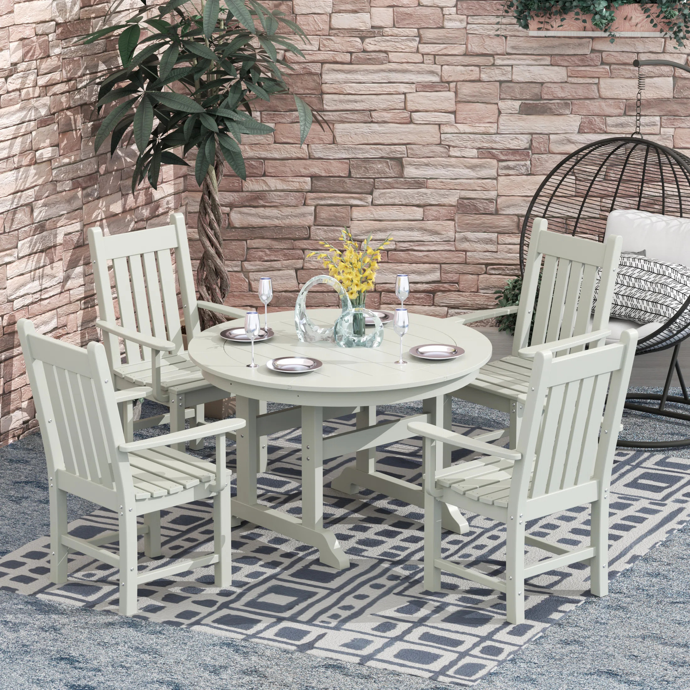Albric Round 4 - Person 47" Long Dining Set | Wayfair North America