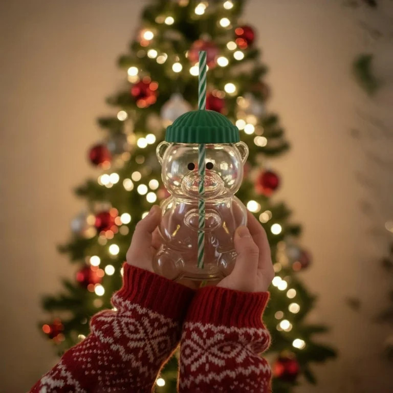 2025 New Bear Straw Cup - Wonderful 20oz Borosilicate Glass Mug with Straw, Heat Resistant Magic ... | Walmart (US)