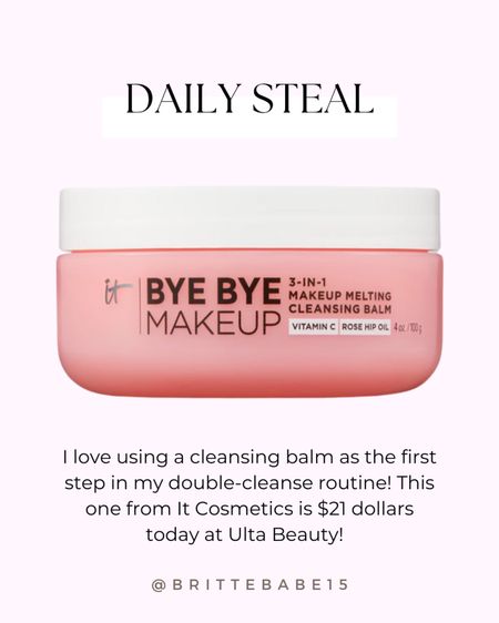 A cleansing balm is always the first step in my double-cleanse routine. This one is only $21 bucks today during ULTA’s love your skin event! 

#LTKbeauty #LTKsalealert #LTKunder50