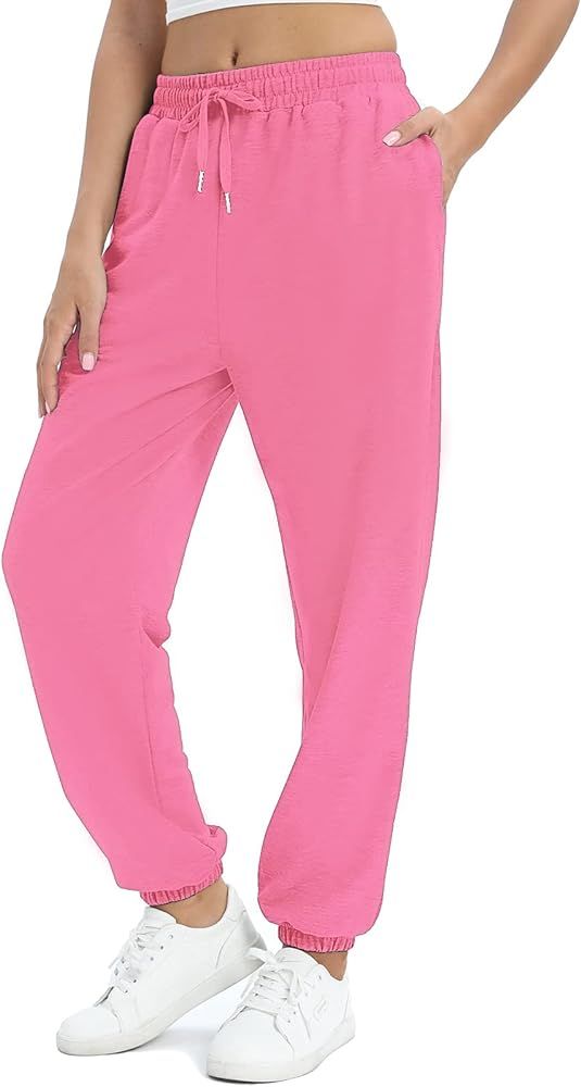 FLYEARTH Sweatpants for Women Cinch Bottom Lounge Comfy Athletic Joggers Running Trousers Drawstring | Amazon (US)