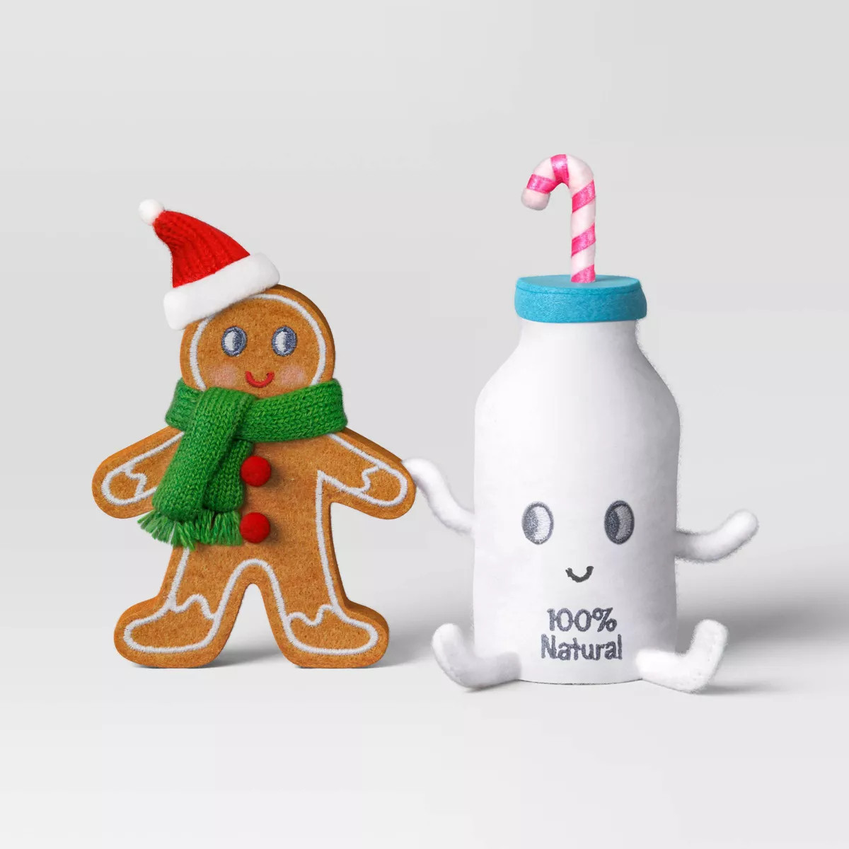 Felt Gingerbread Cookie and Milk Duo Christmas Figurine - Wondershop™ | Target