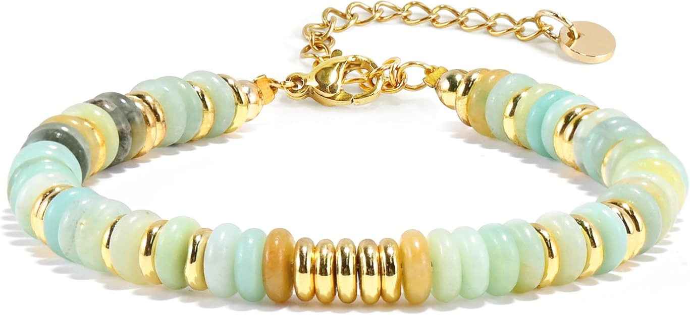 VIBILIA Gold Plated Bracelets for Women, Boho Bangle Bracelets, Beaded Bracelets Trendy, Handmade... | Amazon (US)
