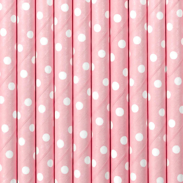 Light Pink Polka Dot Straws | Ellie and Piper
