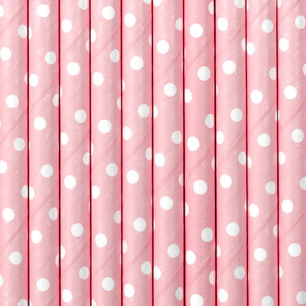 Light Pink Polka Dot Straws | Ellie and Piper
