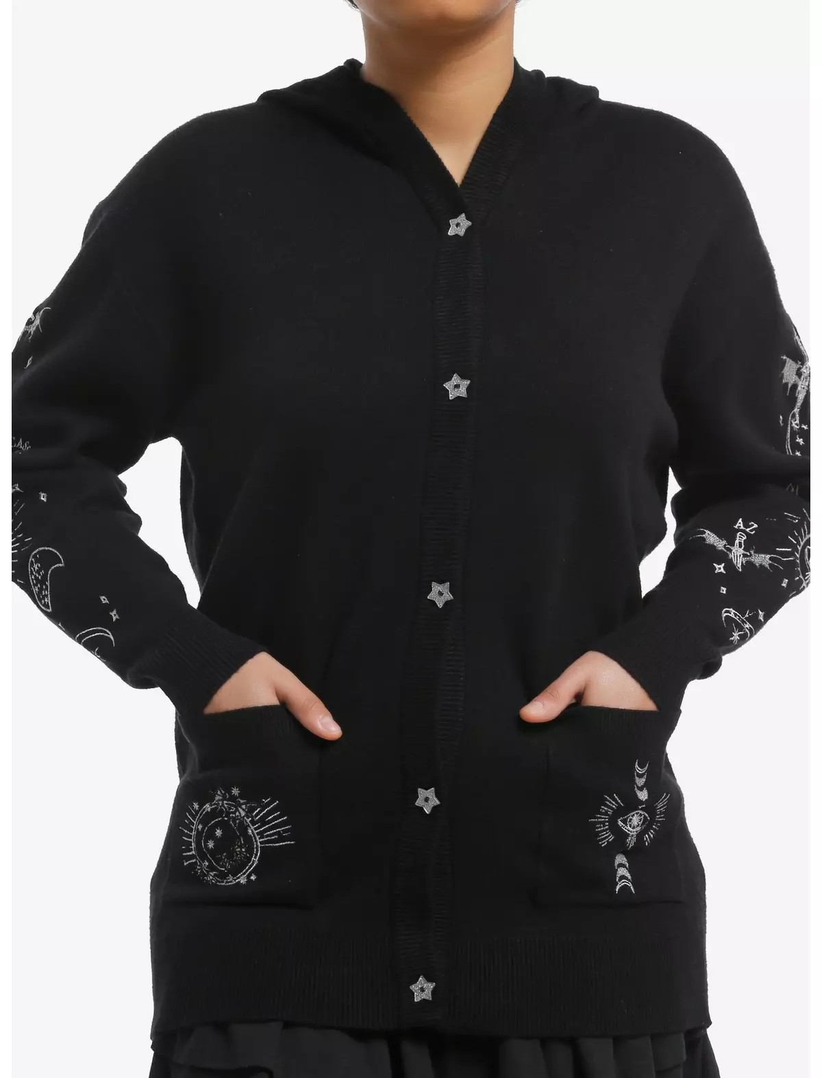 A Court Of Thorns And Roses Embroidered Icons Girls Oversized Cardigan | Hot Topic | Hot Topic
