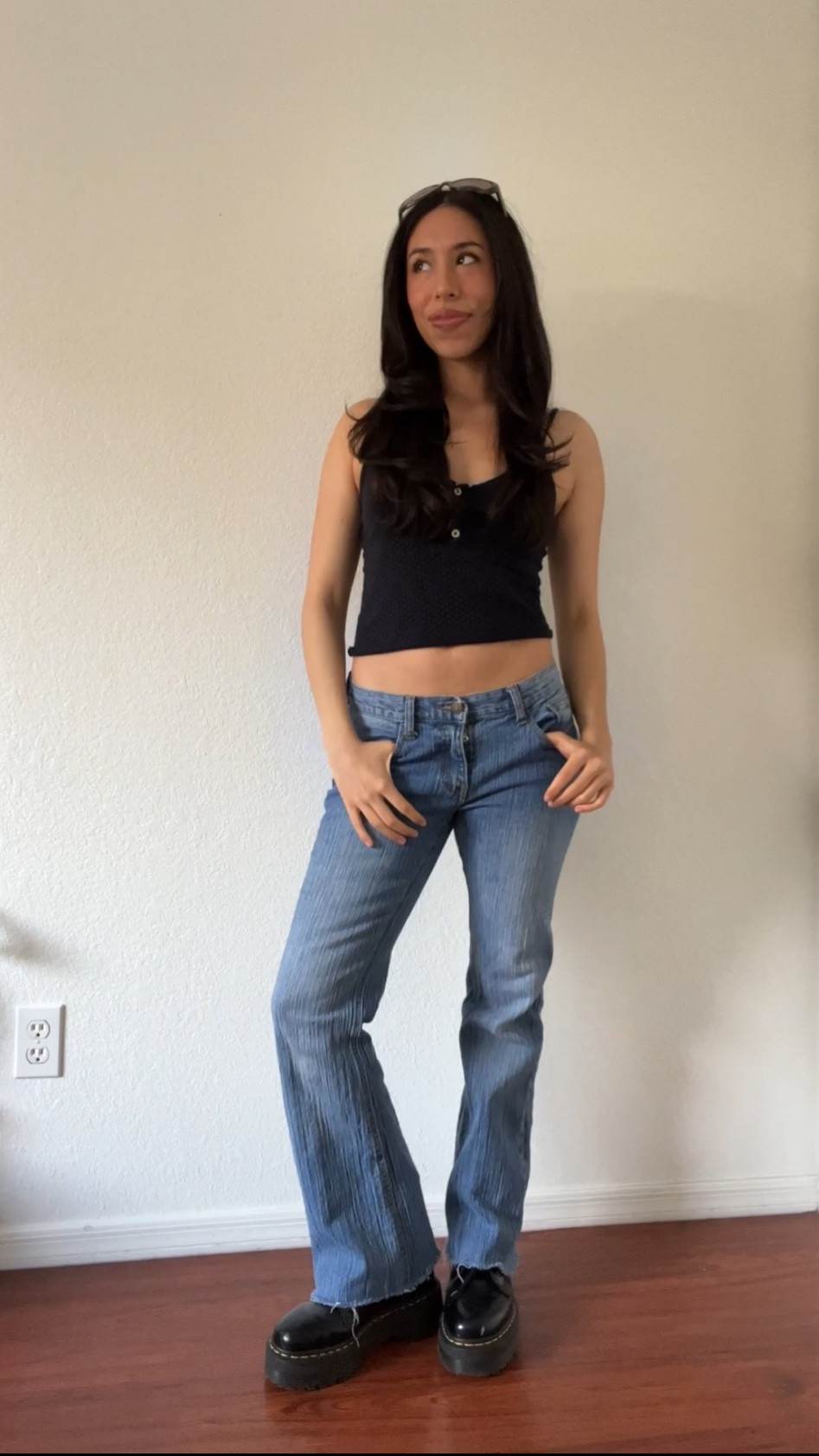 polka dot collection: pants are Brielle 90s from Brandy so slightly lighter wash then the ones I linkedd