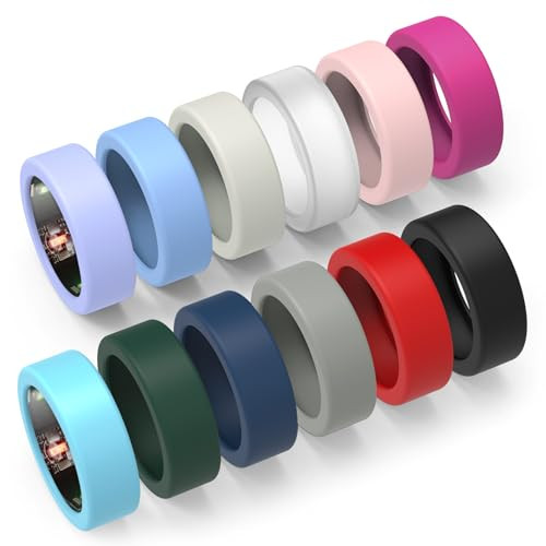 YWXTW [12 Pack Ring Cover for Oura Ring/Samsung Ring, Skin-Friendly Anti-Scratch Soft Silicone Protector Compatible with Oura Ring 3/4/Samsung Galaxy Ring for Men/Women, Group 1 M for 11/12/13/14/15 | Amazon (US)