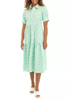 Women's Floral Printed Midi Shirt Dress | Belk