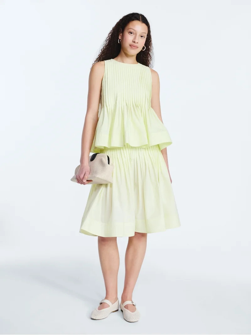 Free Assembly Women's Sleeveless Pintuck Peplum Top, Sizes XS-XXL | Walmart (US)