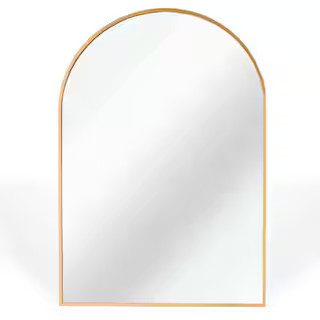 24 in. W x 36 in. H Arched Metal Framed Wall Bathroom Vanity Mirror in Gold W0926-MRGD3624 - The ... | The Home Depot