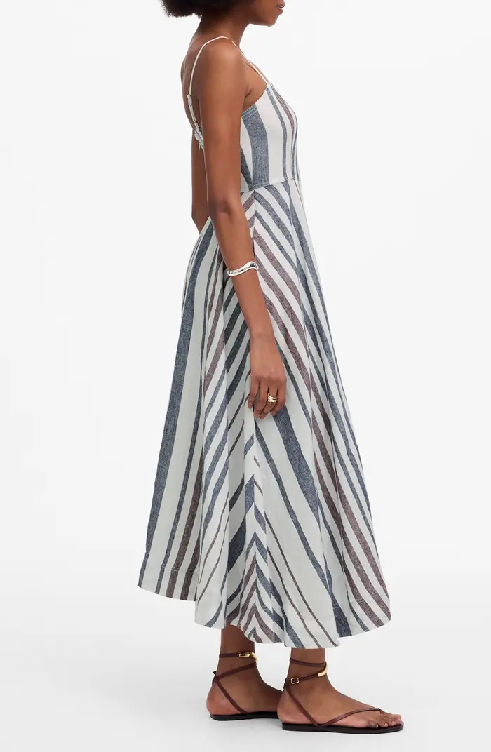 Stripe Circle Linen Maxi Dress | Nordstrom
