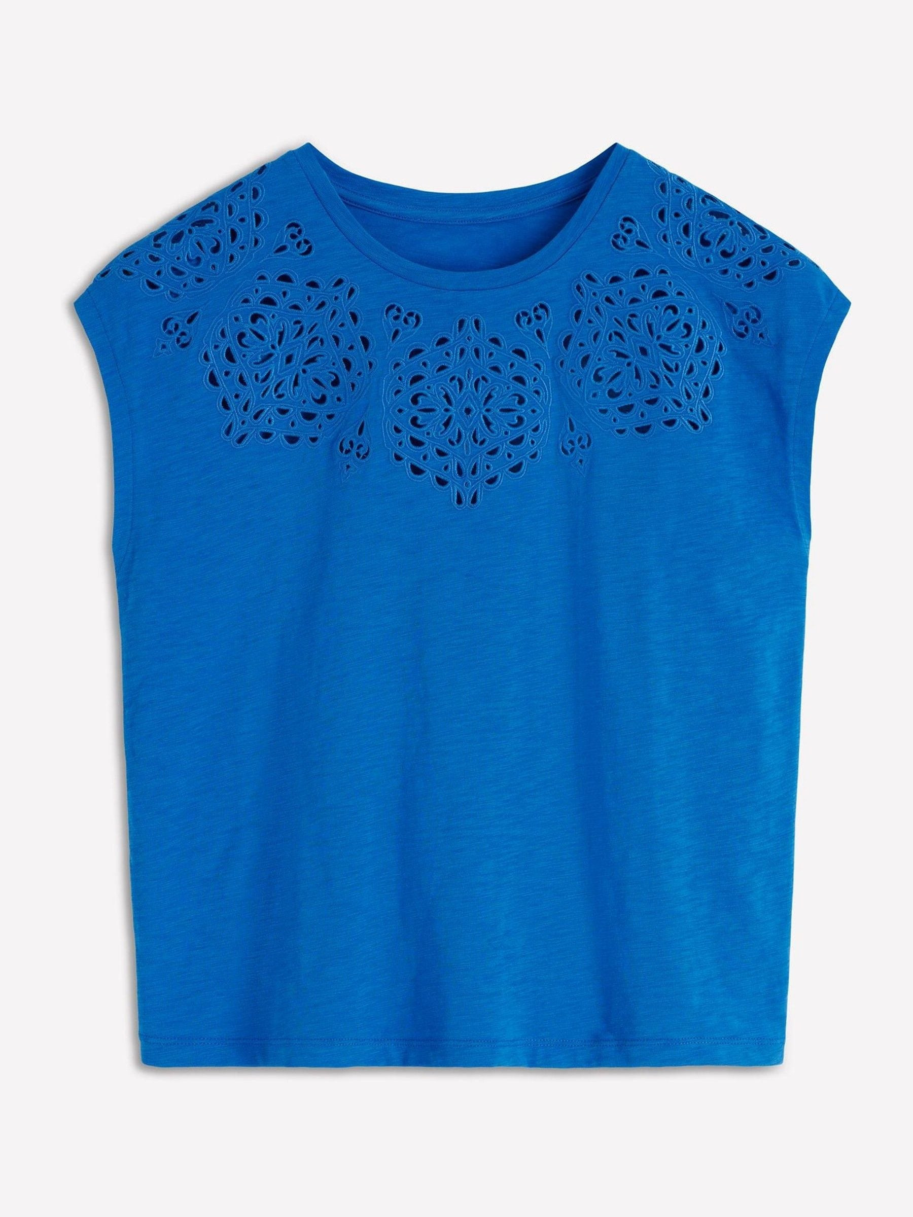 Boden Boden Blue Willow Broderie T-Shirt | Next US