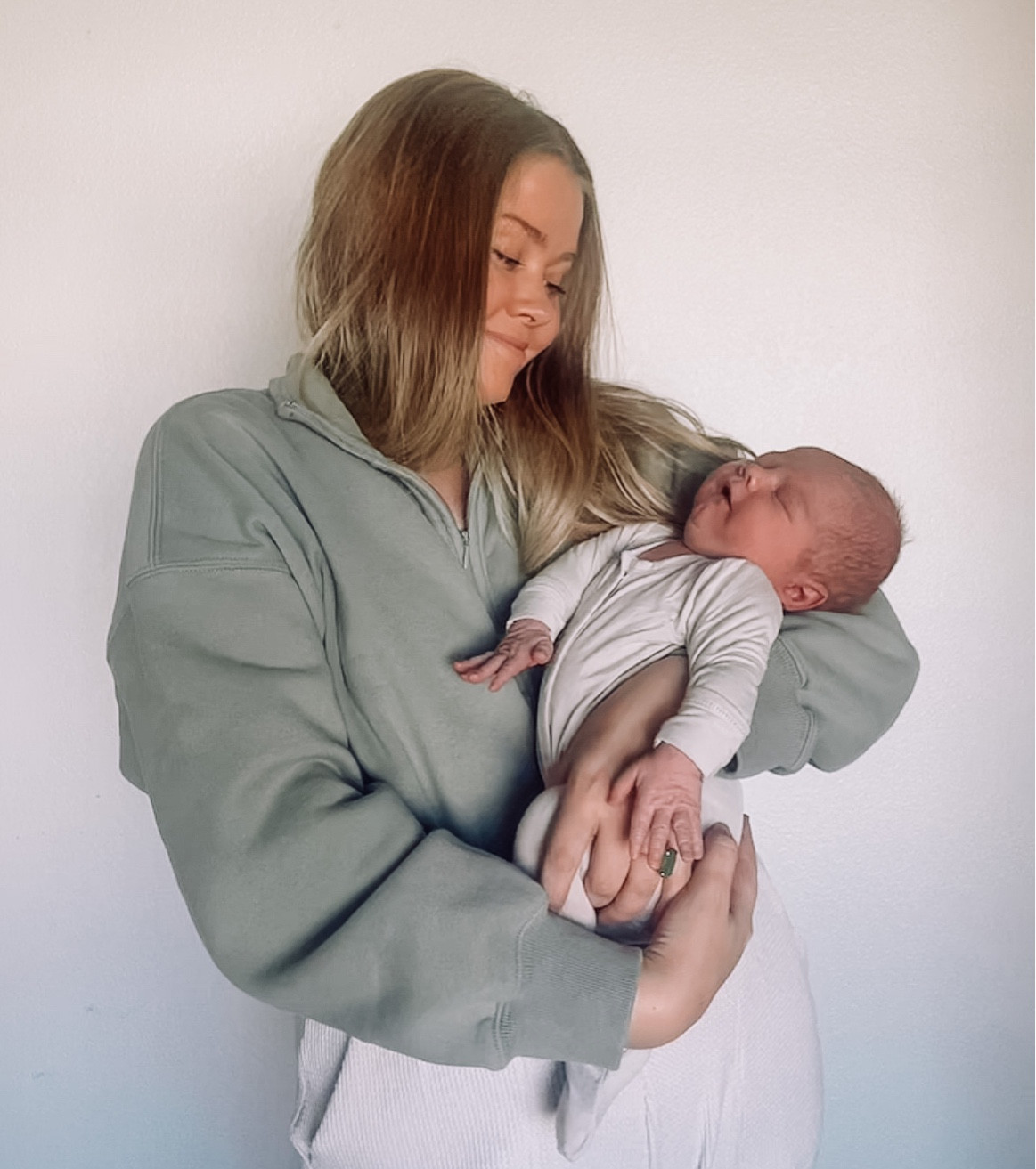 lounging around soaking in all the newborn snuggles🤍 I’m in size small and Myles is in newborn! 

#LTKbump #LTKbaby #LTKsalealert