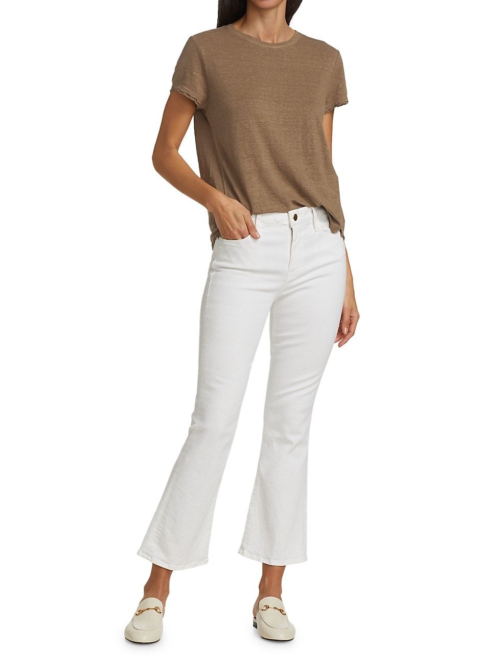 Le Crop Stretch Mini Boot-Cut Jeans | Saks Fifth Avenue