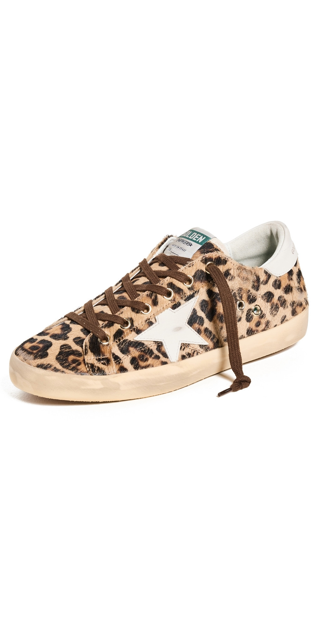 Golden Goose Super Star Horsy Leo Upper Leather Star Sneakers Beige Brown Black Leo/Milk 36 | Shopbop
