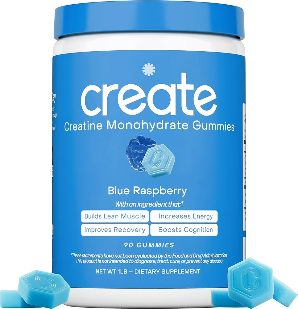 Create Creatine Monohydrate Gummies for Men & Women, Boost Focus, Strength, and Endurance, Anti-M... | Amazon (US)