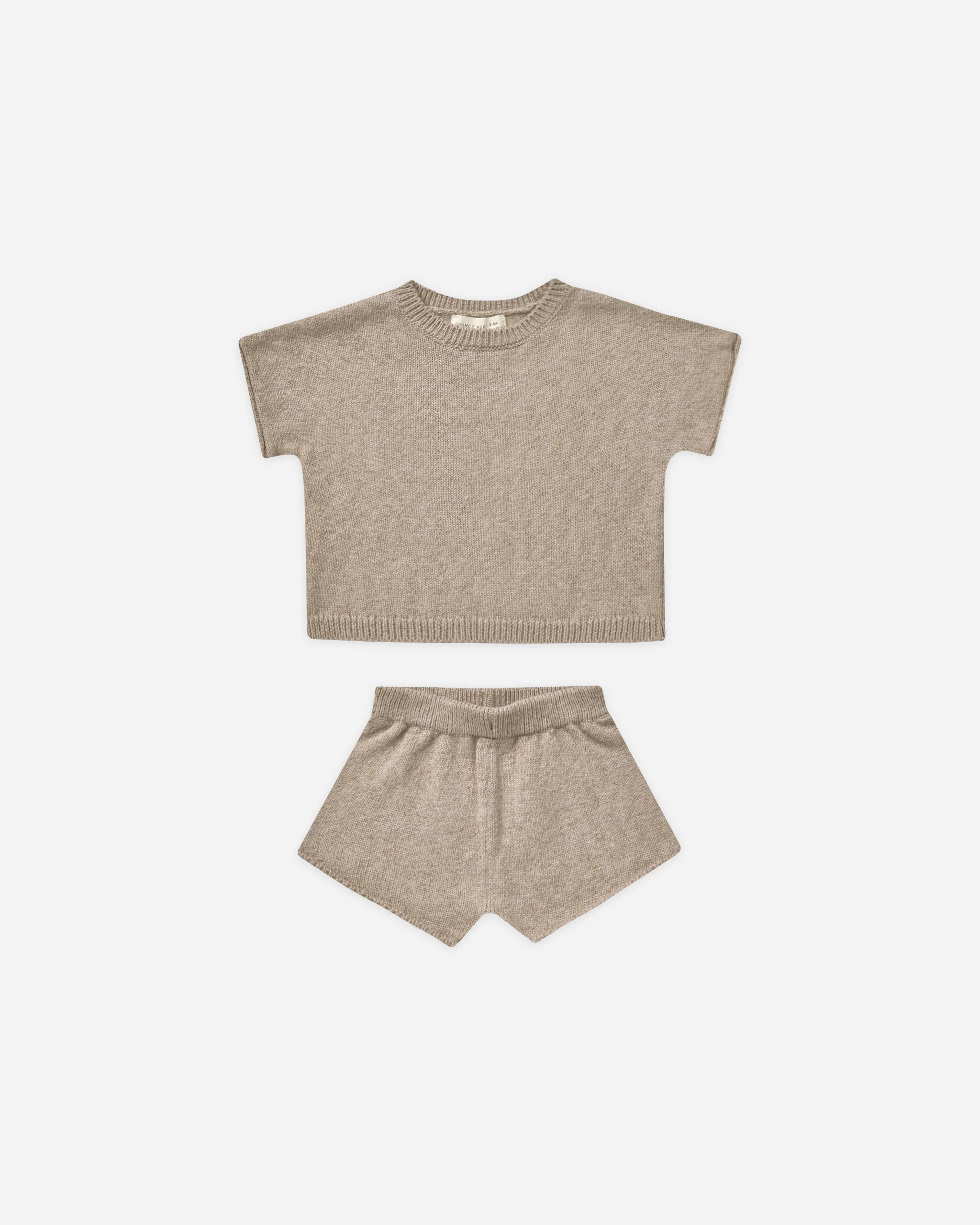 Relaxed Summer Knit Set || Heathered Oat | Rylee + Cru