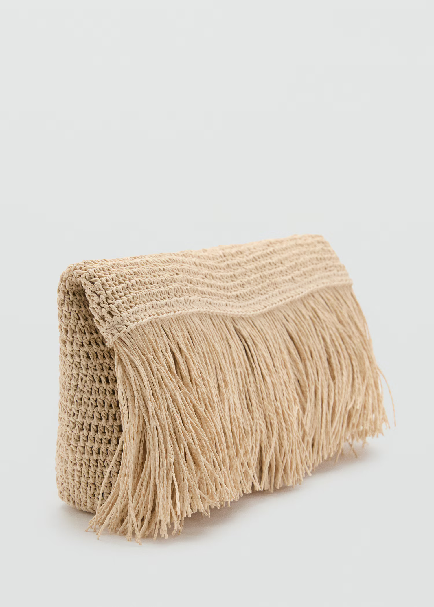 Natural fiber handbag with fringes - Women | MANGO USA | Mango (US/MX/AU)
