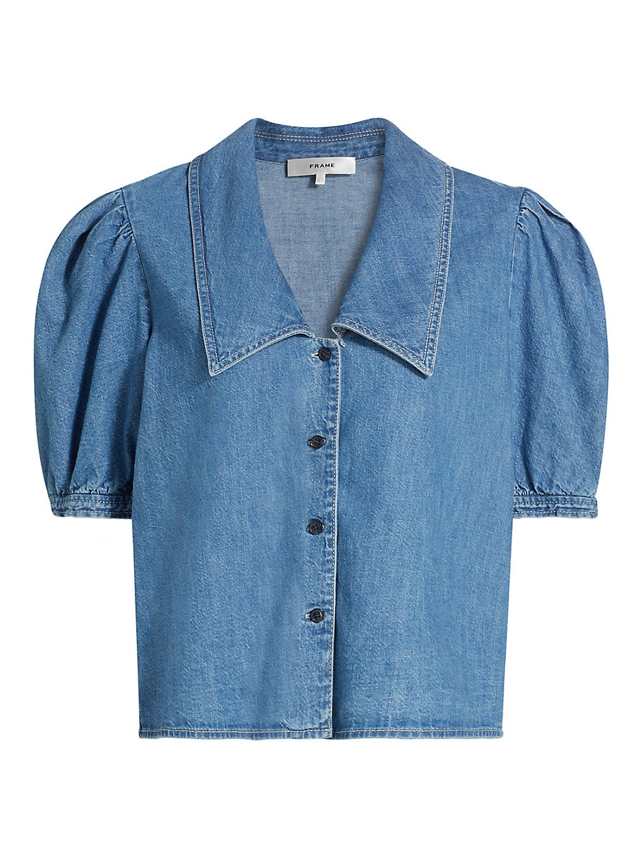 Women's Sailor Denim Blouse - Starlet - Size XS | Saks Fifth Avenue