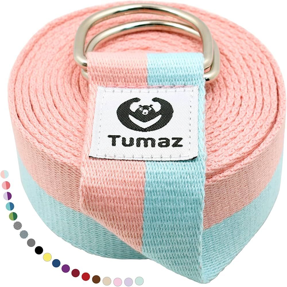 Tumaz Yoga Strap/Stretch Bands [15+ Colors, 6/8/10 Feet Options] with Extra Safe Adjustable D-Rin... | Amazon (US)