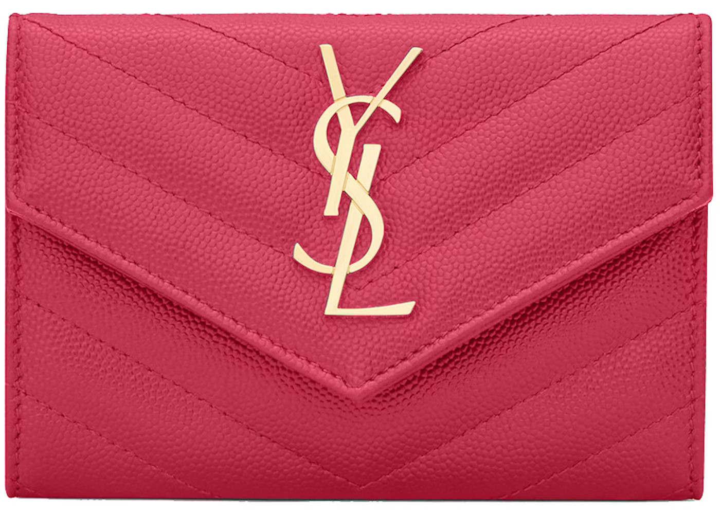 Saint Laurent Cassandre Grain de Poudre Portafoglio Busta Piccolo Fucsia | StockX