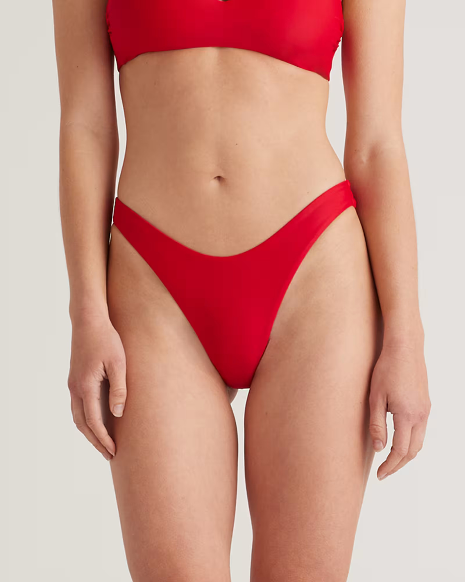 Italian High-Leg Bikini Bottom in Cherry | Quince
