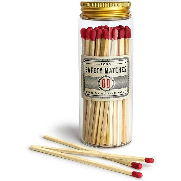 Craft & Kin Premium Long Decorative Matches for Candles in Apothecary Jar, Red Tip, Set of 60 Mat... | Walmart (US)