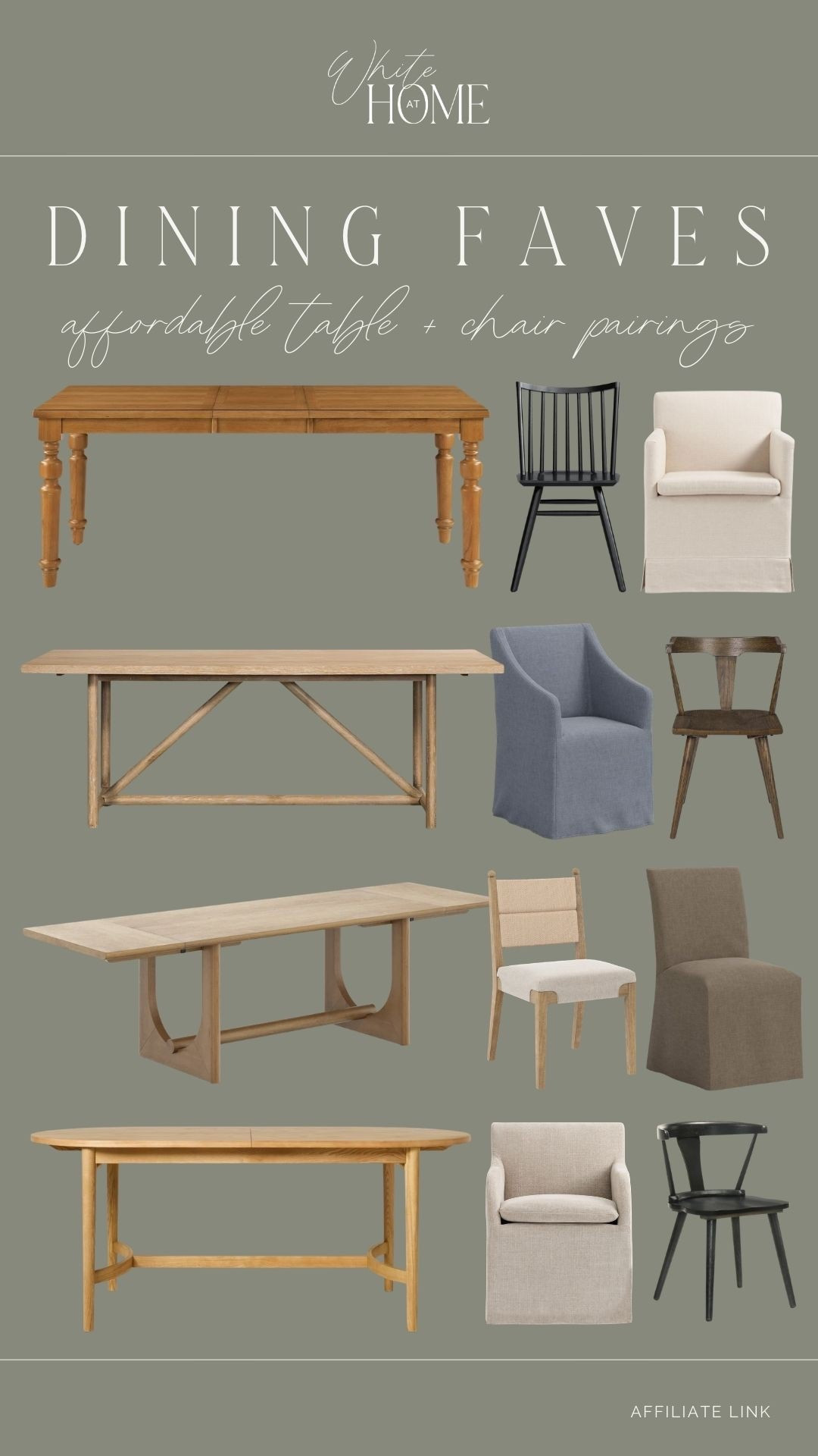 I love mixing our dining table and chairs for a more curated look! These styles are mainly affordable and look designer. My favorite designer tip is to flank each end of the table with an upholstered chair. It adds warmth and elevates the entire space. 

#LTKHome