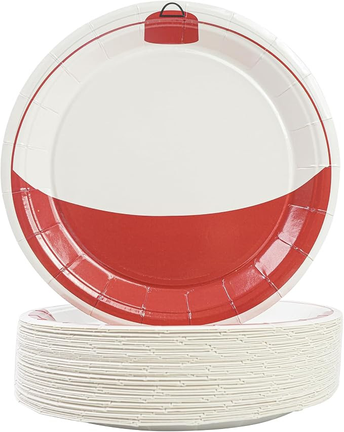 【WHAT YOU WILL GET】: You will receive 50pcs 7inch white and red paper plates. Excellent for s... | Amazon (US)