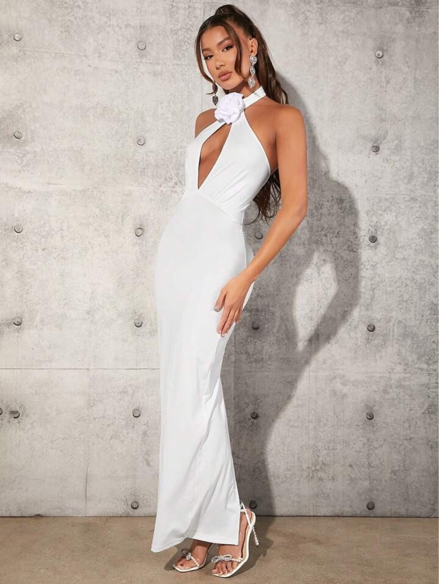 Shein halter neck maxi. Obsessed with this! The cut out and rose detail is amazing. Perfect for the brides!

#LTKfindsunder50 #LTKwedding #LTKfindsunder100