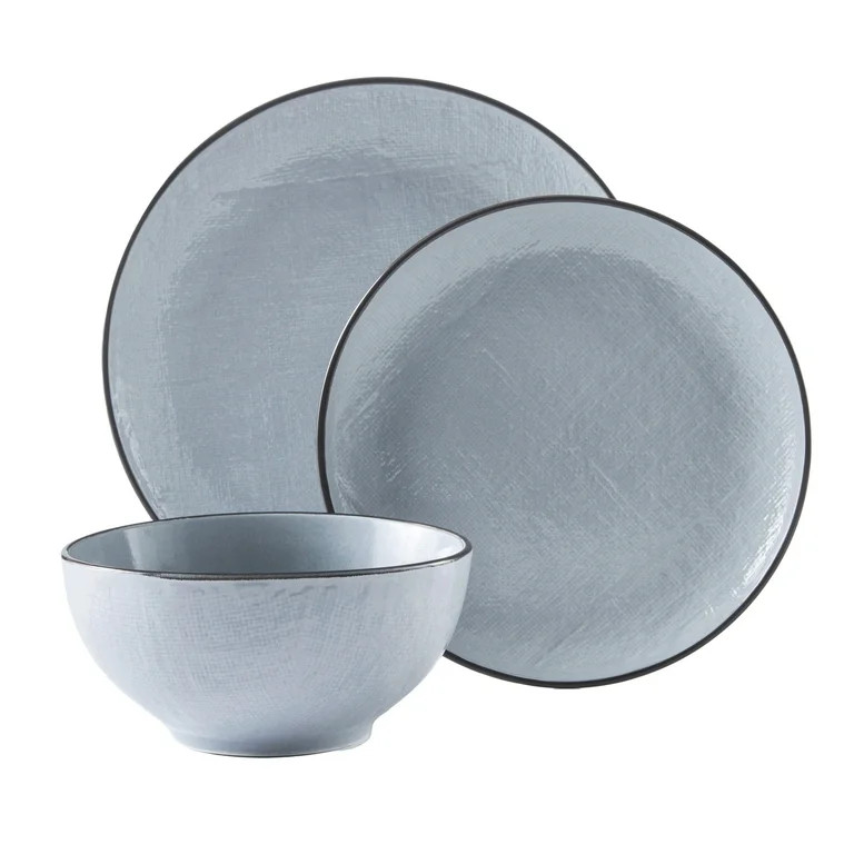 Better Homes & Gardens 12-Piece Stoneware Denim Murphy Dinnerware Set | Walmart (US)