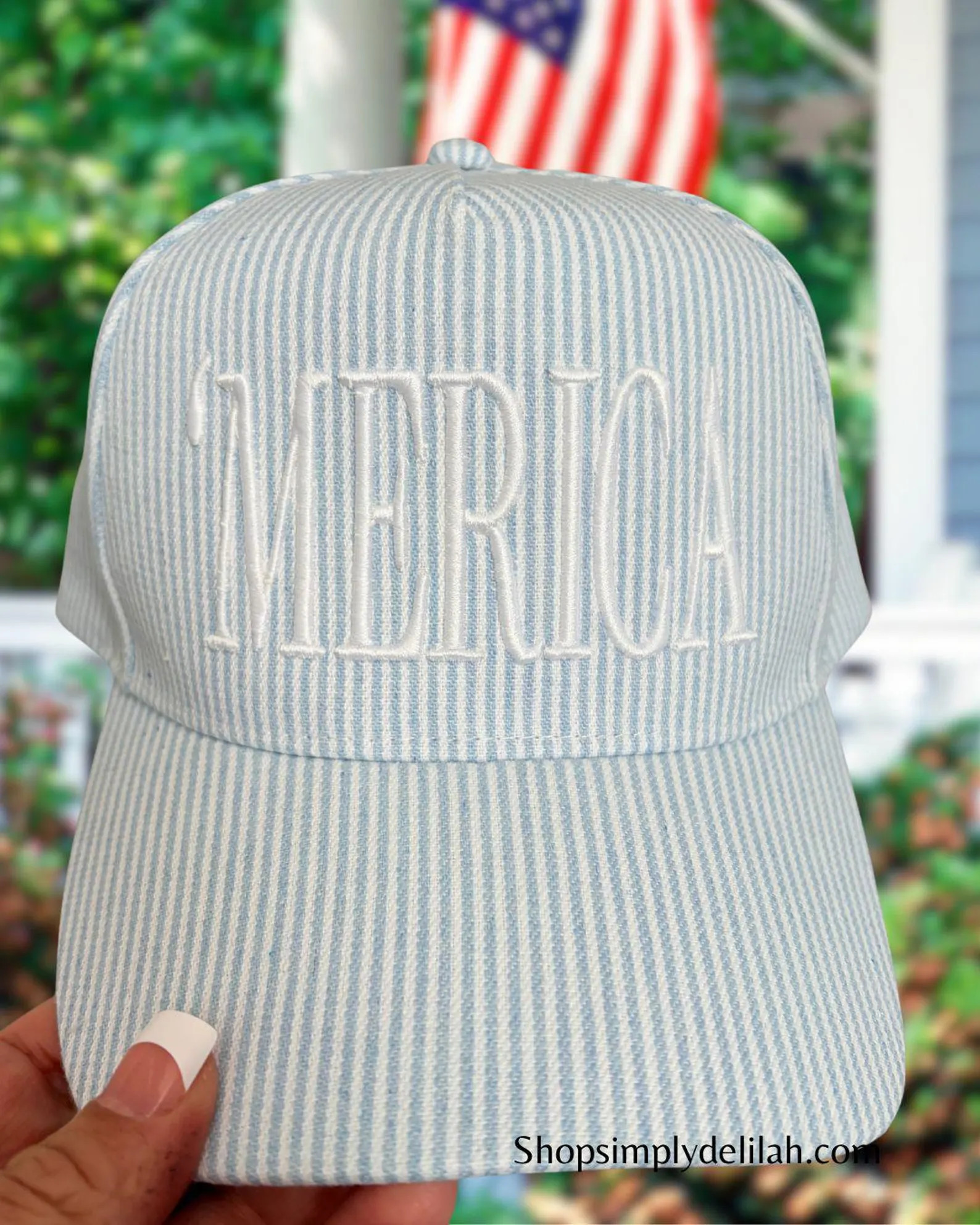 Merica PUFF embroidery Pinstripe Hat |  independence day trucker hat, 4th of july ball cap, embro... | Etsy (Global)