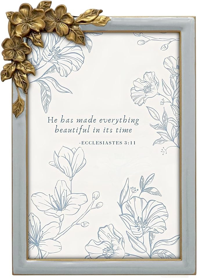 Vintage Grey Thin Boarder Floral Photo Frame / 4x6 In | For Vertical and Horizontal Display on Ta... | Amazon (US)