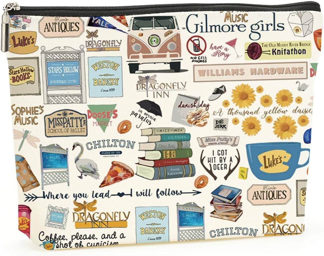 Funny TV Show Inspired Gift Fans Gift Sunflower Book Decor Bookish Makeup Bag for Women Fans Mom ... | Amazon (US)