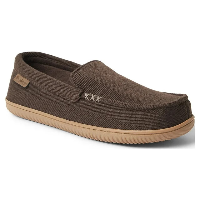 Dearfoams Cozy Comfort Men's Herringbone Moccasin Slippers | Walmart (US)