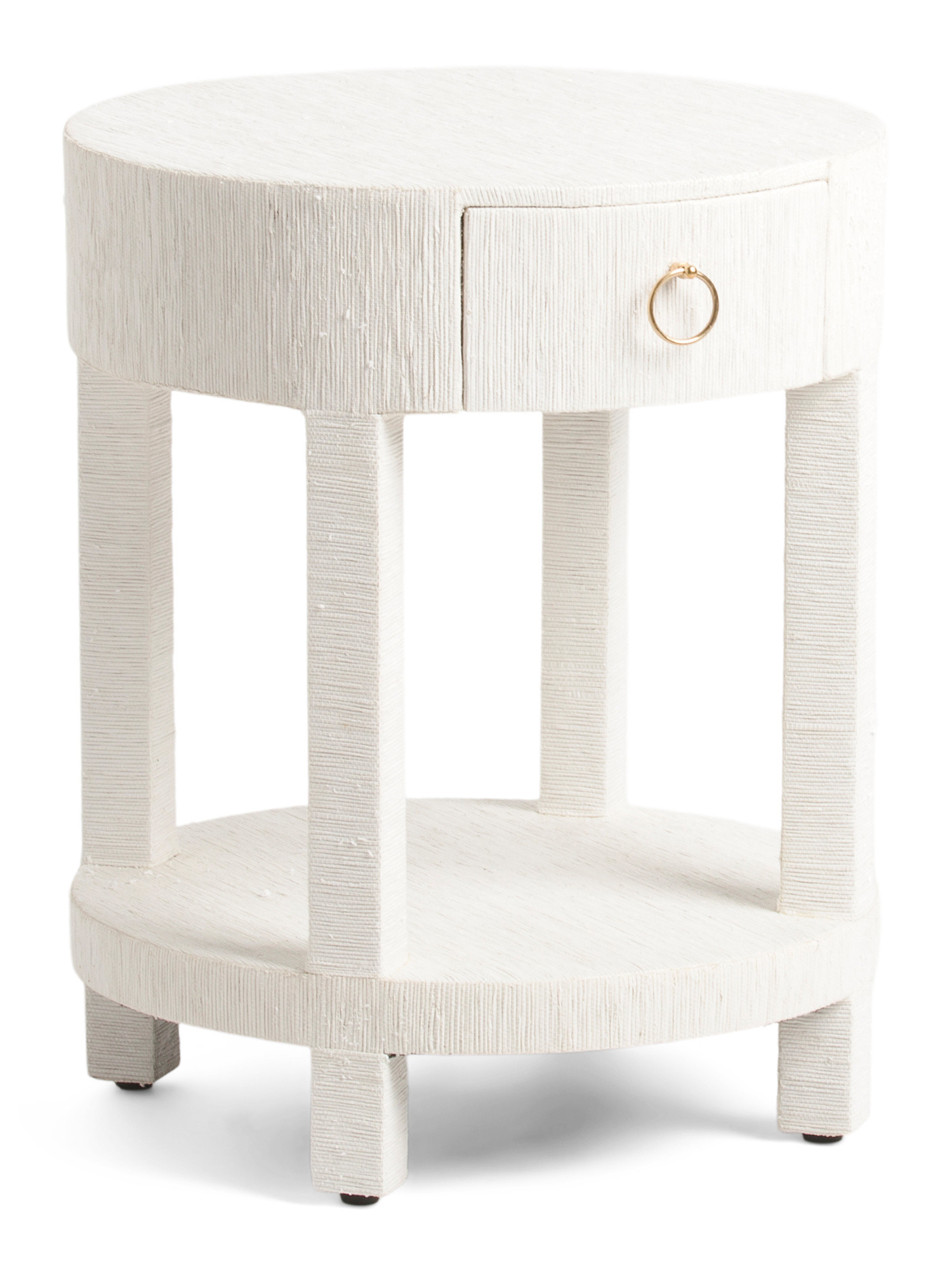 Round Raffia One Drawer Side Table | The Global Decor Shop | Marshalls | Marshalls