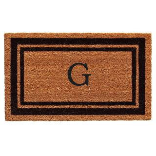 Black Border 30"" x 48"" Monogram Doormat (Letter G) | The Home Depot