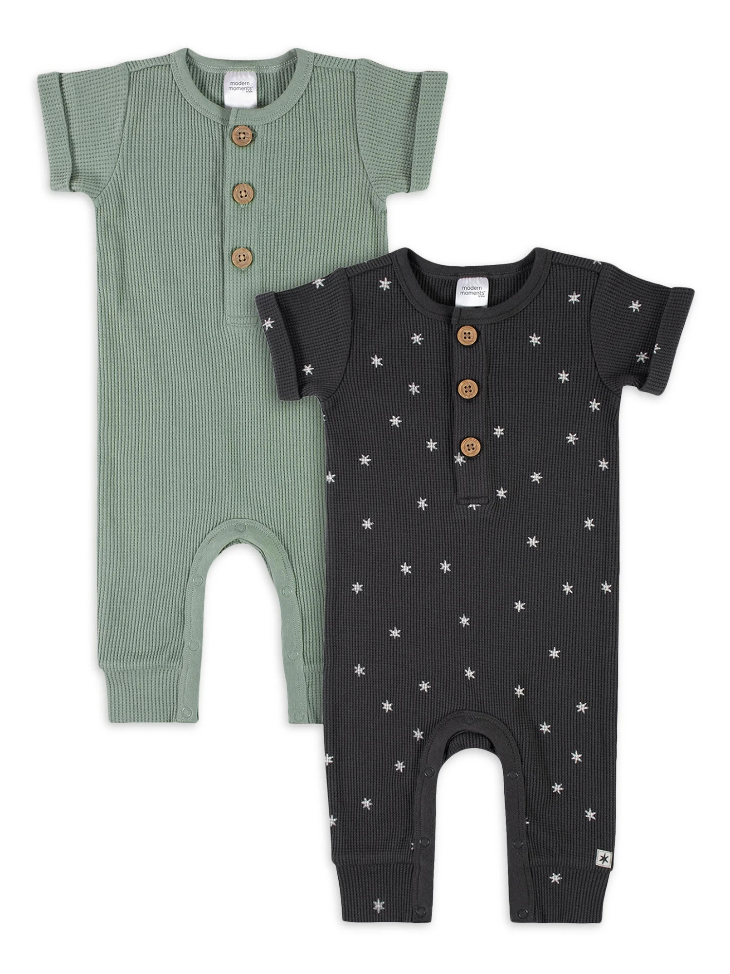 Modern Moments By Gerber Baby Boy Waffle Romper Set, 2-Pack, (0/3 Months - 24 Months) | Walmart (US)