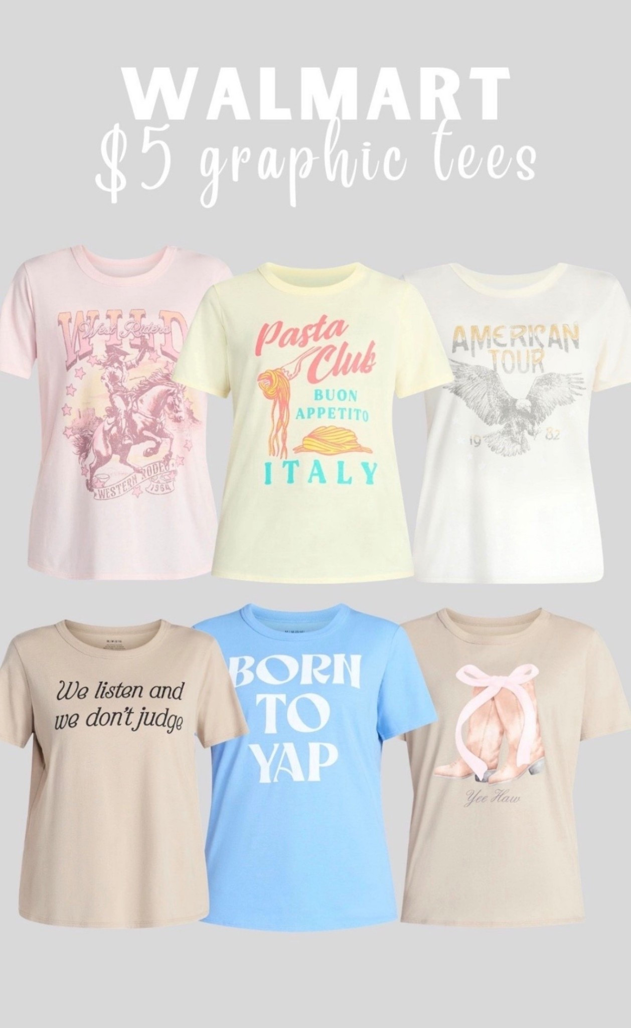 $6 graphic tees I’m LOVING from Walmart!! 

#LTKgrwm #LTKSeasonal #LTKootd