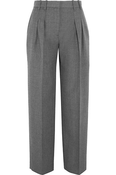 Victoria, Victoria Beckham - Pleated Wool-twill Straight-leg Pants - Gray | NET-A-PORTER (UK & EU)