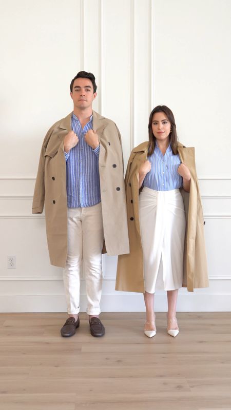 Couple styling a trench coat for Spring! Workwear, casual and date night looks

Trench coat / corporate style / office outfit / spring outfit / striped shirt / white midi skirt / couple outfit 

#LTKstyletip #LTKmens #LTKSeasonal