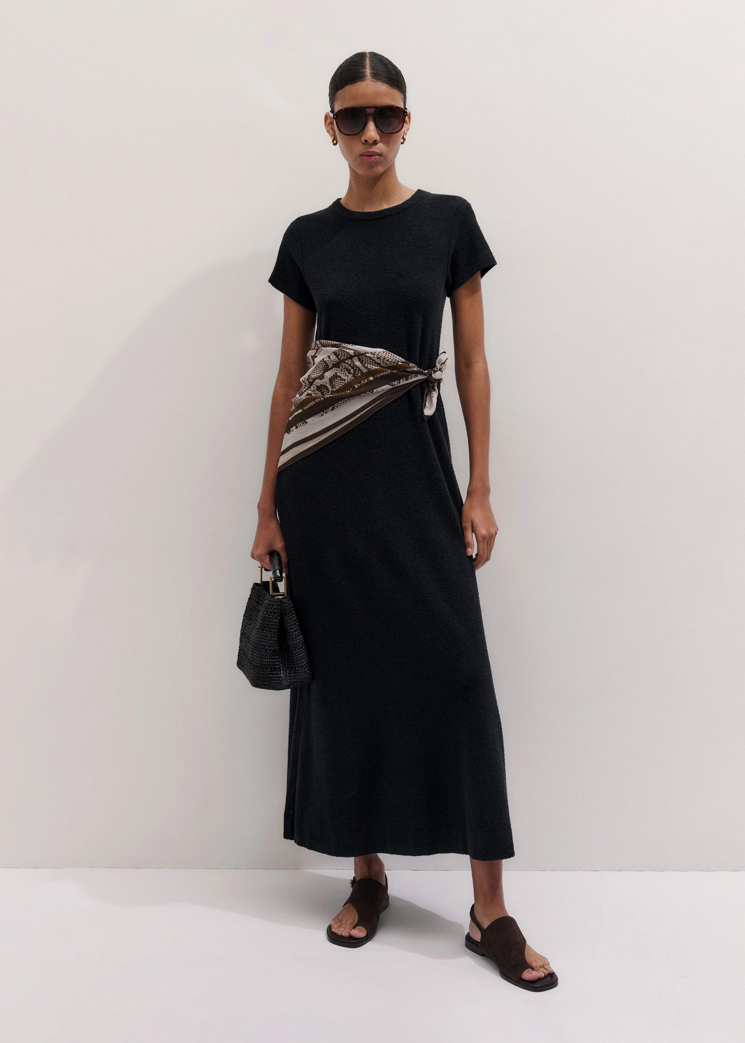 A-Line Maxi Tee Dress Bouclé Jersey | ME+EM Global (Excluding US)